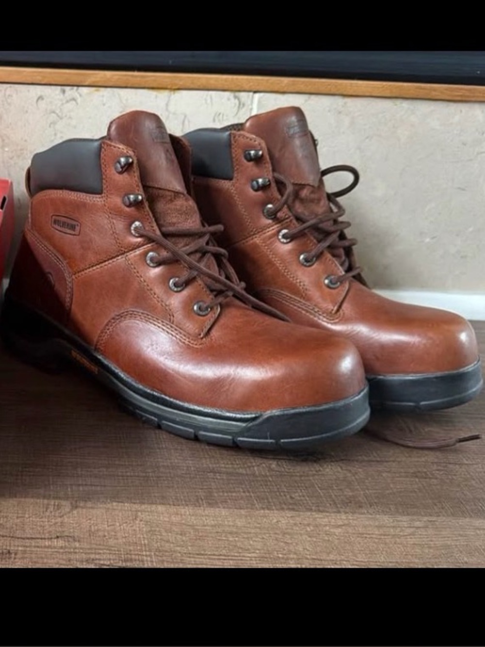 Brown Leather Work Boots - Wolverine Men's Boots